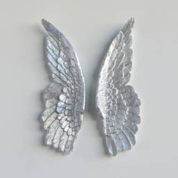 Faux Taxidermy Mini Angel Wings - Wall Decor Silver Ang10 - thumbnail 1