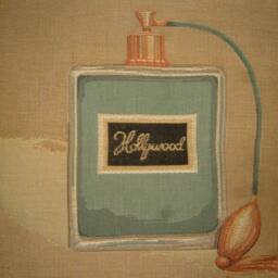Glamour Perfume Bottle Hollywood Very Diva Blue Woven Tapestry Cushion Cover Sham - thumbnail 2