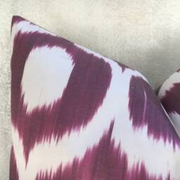 Silk Ikat Pillow Cover - 24x24, Modern Accent - thumbnail 2