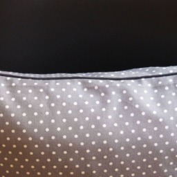 Wrap Cushion Cover in Anthracite Gray Piping Cotton 40x40 cm - thumbnail 3