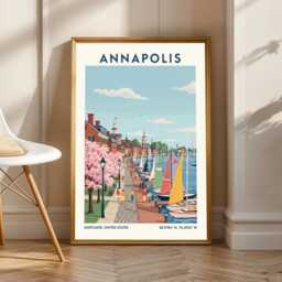 Annapolis Poster - Maryland Wall Art Us State Gift For Traveller Usa Travel Print America Decor - thumbnail 1