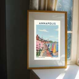 Annapolis Poster - Maryland Wall Art Us State Gift For Traveller Usa Travel Print America Decor - thumbnail 3