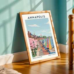 Annapolis Poster - Maryland Wall Art Us State Gift For Traveller Usa Travel Print America Decor - thumbnail 2