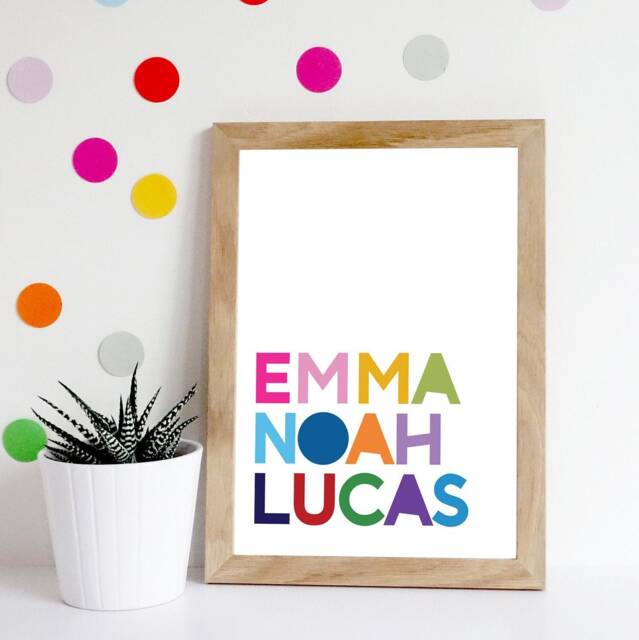 Colourful Rainbow Playroom Prints, Decor, Brother Sister Print, Name Kids Wall Art, Girls Nursery, Boys Nursery Prints - image 1