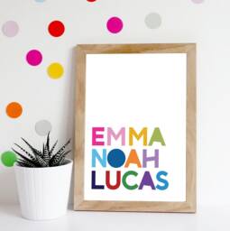Colourful Rainbow Playroom Prints, Decor, Brother Sister Print, Name Kids Wall Art, Girls Nursery, Boys Nursery Prints - thumbnail 1