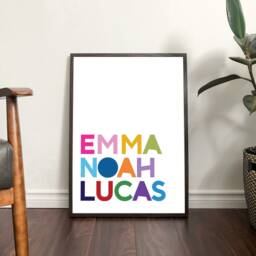 Colourful Rainbow Playroom Prints, Decor, Brother Sister Print, Name Kids Wall Art, Girls Nursery, Boys Nursery Prints - thumbnail 3