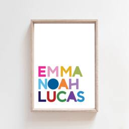 Colourful Rainbow Playroom Prints, Decor, Brother Sister Print, Name Kids Wall Art, Girls Nursery, Boys Nursery Prints - thumbnail 2