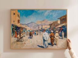 Afghanistan Landscape Poster Central Asia Travel Art Print - thumbnail 1
