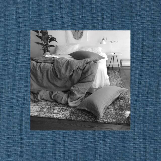 Marine Blue Linen Duvet Cover- Solid - 100% Flax Natural Fabric Modern Bedding Made To Order in The Usa - image 1