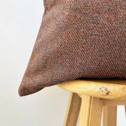 Rust Linen Pillow Cover, Euro Sham 26x26, Boho Throw Cushion For Bed, Long Lumbar Cover 12x48, Textured Farmhouse Decor - thumbnail 2