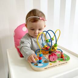 Personalised Wooden Flower Bead Frame - High Chair Toy - thumbnail 2