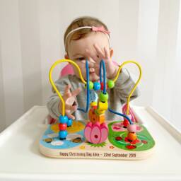 Personalised Wooden Flower Bead Frame - High Chair Toy - thumbnail 1