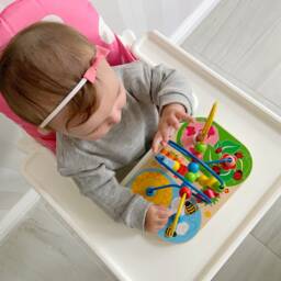 Personalised Wooden Flower Bead Frame - High Chair Toy - thumbnail 3