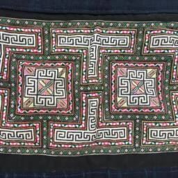 Vintage Handmade Tribal Hmong Embroidered Cotton Pillow Cover in The North Of Vietnam - thumbnail 3
