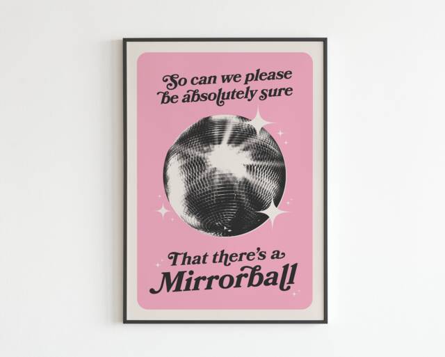 Am Inspired - There'd Better Be A Mirrorball Lyrics Music A3 A4 A5 Wall Art Poster Print Gift - image 1