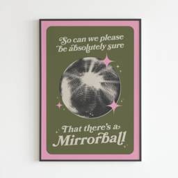 Am Inspired - There'd Better Be A Mirrorball Lyrics Music A3 A4 A5 Wall Art Poster Print Gift - thumbnail 2