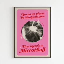 Am Inspired - There'd Better Be A Mirrorball Lyrics Music A3 A4 A5 Wall Art Poster Print Gift - thumbnail 3