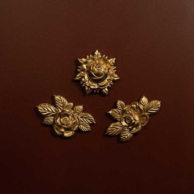 Rose Set Wall Plaques - The Blackened Teeth Gothic Decor Dark Handmade By Artisans - image 1