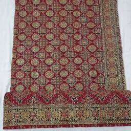 Kantha Bedspread, Kantha Throw Ajarak Print Red Indian Handmade Quilt Perfect Bed Matching Bedspread Size Queen - thumbnail 2