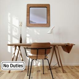 Wooden Framed Square Mirror Oak, Walnut, Or Cherry Veneer