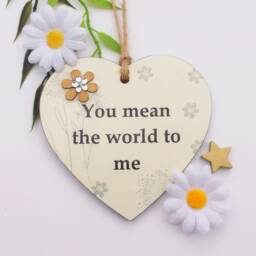 You Mean The World To Me Wooden Gift Heart - thumbnail 2