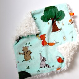 Dream Lovie. Security Blanket. Personalized Lovey. Faux Fur Chasing Fireflies. Mini Baby Minky Shower Gift - thumbnail 3