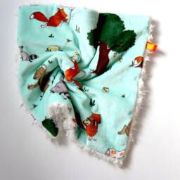 Dream Lovie. Security Blanket. Personalized Lovey. Faux Fur Chasing Fireflies. Mini Baby Minky Shower Gift - thumbnail 2