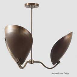 Mid Century Modern Sputnik Chandelier, Brass Finish, 3-Light Pendant Lighting - thumbnail 3