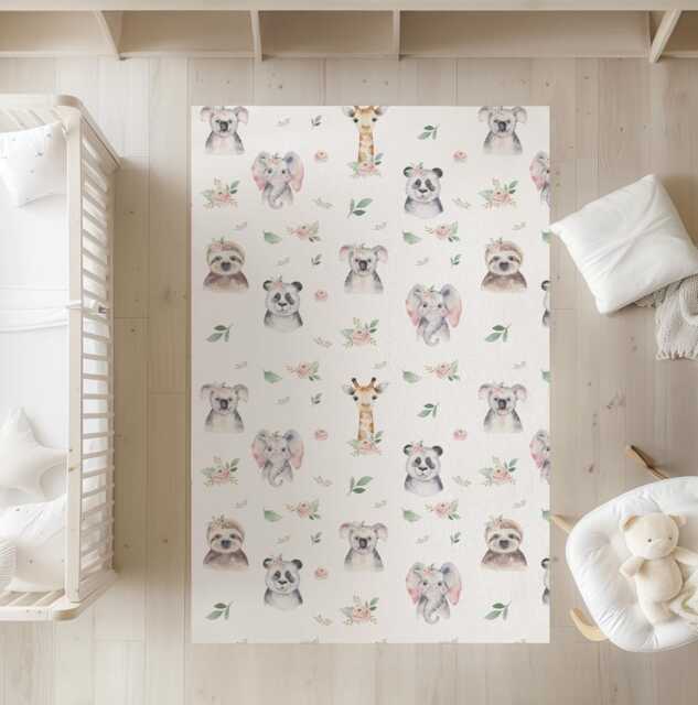 Safari Boho Animals - Rug, Carpet, Kids Decor, Children's Room Decor, Kids Carpet - image 1