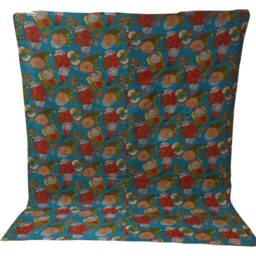 Handmade Kantha Quilt Bohemian Floral Queen Bedspread - thumbnail 3