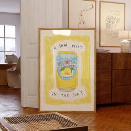 A San Pellegrino in The Sun? Wall Print - Summers Day Poster Lemon Lover Aesthetic Art Holiday Fizzy Drink - thumbnail 3