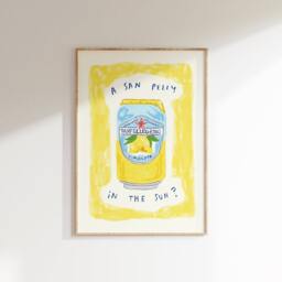 A San Pellegrino in The Sun? Wall Print - Summers Day Poster Lemon Lover Aesthetic Art Holiday Fizzy Drink - thumbnail 1