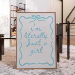 I'm Literally Just A Girl Wall Print, Coquette Girly Art, Light Blue Decor, Aesthetic Bows, Trendy Bedroom Poster - thumbnail 2