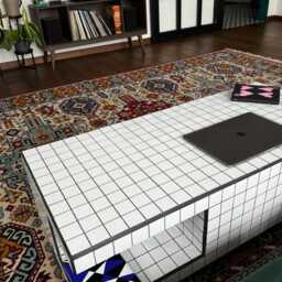 Large Tiled Table For The Living Room. Coffee Table. Set Up A Home Decor. Handmade. Modern Furniture - thumbnail 4