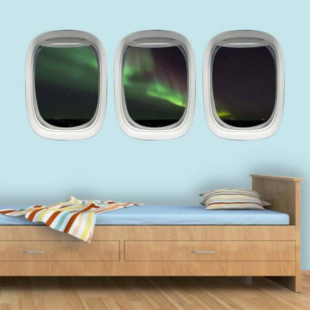 Northern Lights Aviation Window Wall Art Decals - Airplane Sticker Pack Plane Murals Vwaq-Ppw11 - image 1