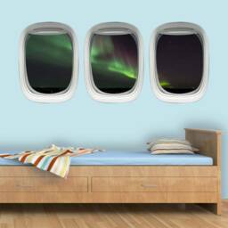 Northern Lights Aviation Window Wall Art Decals - Airplane Sticker Pack Plane Murals Vwaq-Ppw11 - thumbnail 1