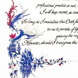 Hippocratic Oath Art Print, Gift For Doctor, Hand Painted Calligraphy, Doctor - thumbnail 2