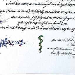 Hippocratic Oath Art Print, Gift For Doctor, Hand Painted Calligraphy, Doctor - thumbnail 4
