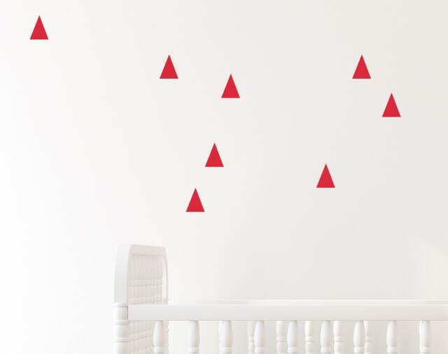 Triangle Red Wall Decals Decor Stickers Nursery Baby Girl Modern & Scandinavian - image 1