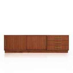 Mid-Century Sideboard, Dresser, Commode, Credenza Made Of Oak Vaneer - Teak Colour Livlo T-S03