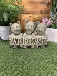 stone Garden 3 Cute Kitten Cat Welcome Sign Ornament - thumbnail 1