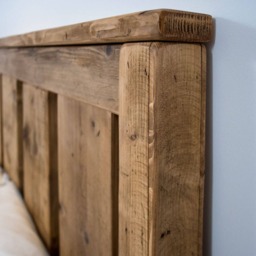 The Windsor Bed Frame Chunky Reclaimed Pine Wood With Low End Footboard All Sizes Available Free UK Delivery. Extra Thick 4.5cm Slats - thumbnail 3