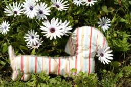 Soft Baby Dog Velvet Dachshund, Striped Cotton
