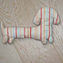 Soft Baby Dog Velvet Dachshund, Striped Cotton - thumbnail 2
