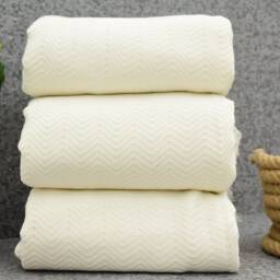 Off White Blanket, Large Cream Blanket, Turkish Beach Blanket, Ultra Soft Blanket 71x91 Towel Bct-Arrw-Pk_009 - thumbnail 2