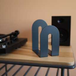 Graphite Arch Metal Bookend For Heavy Books, Sturdy Book Holder, Colorful Minimalistic Magazine Rack, Modern Bookend, Unique Boho End - thumbnail 3