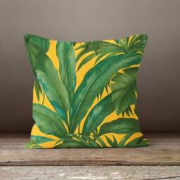 Green Floral Cushion Cover-Flower Decorative Pillow Case-Living Room Case-Modern Cover-Gift For Her Cushion-Handmade Material - thumbnail 2