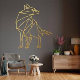 Geometric Full Wolf Wall Art, Minimalist, Modern, Abstract, Decal, Mural, Transfer, Boho -G018 , 5 Sizes, 36 Colour Options - thumbnail 1