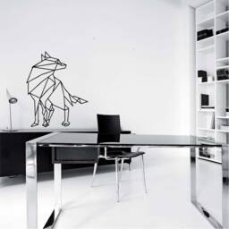 Geometric Full Wolf Wall Art, Minimalist, Modern, Abstract, Decal, Mural, Transfer, Boho -G018 , 5 Sizes, 36 Colour Options - thumbnail 3