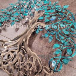 Teal Sparkle Metal Tree Of Life Wall Art - 36 - thumbnail 3